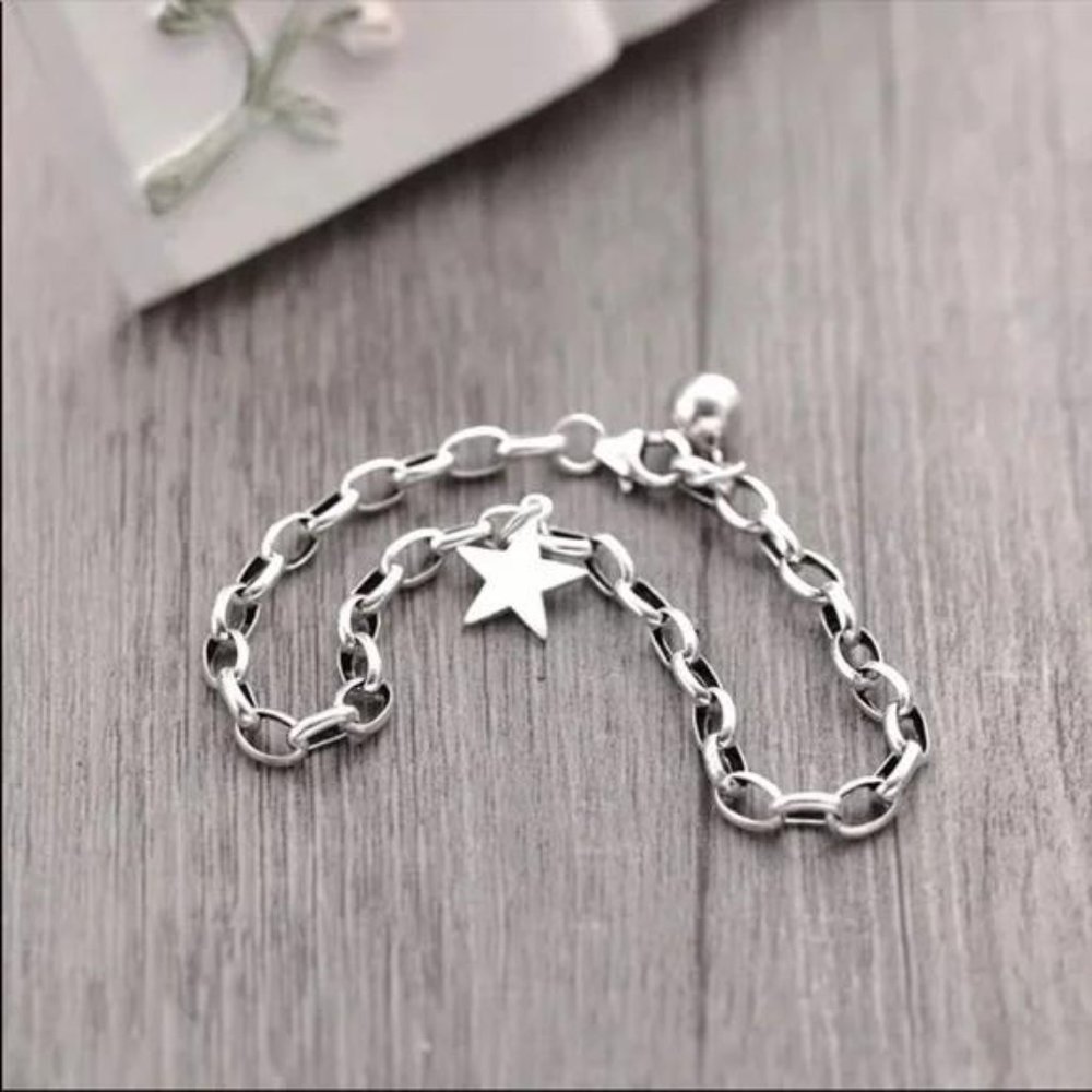 STAR 925 STERLING SILVER BRACELET, NICE BRACELET, CUTE BRACELET - Picture 7 of 8